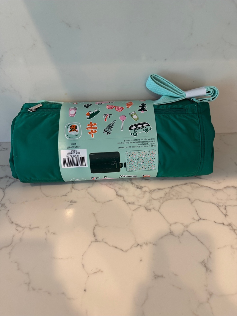 NWT Starbucks limited edition Roadtrip picnic blanket 55x70 - Picture 4 of 4